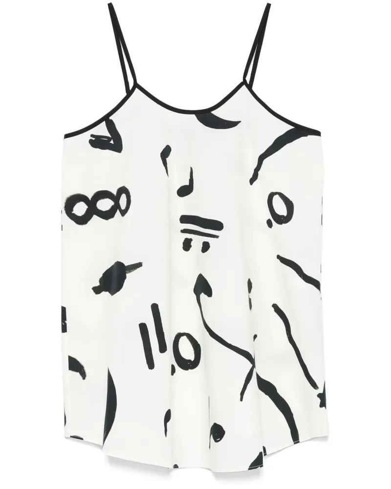 ALYSI Oberteil mit grafischem Print - Weiß Weiß