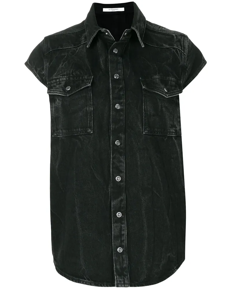 Givenchy Kurzärmeliges Jeanshemd - Schwarz Schwarz