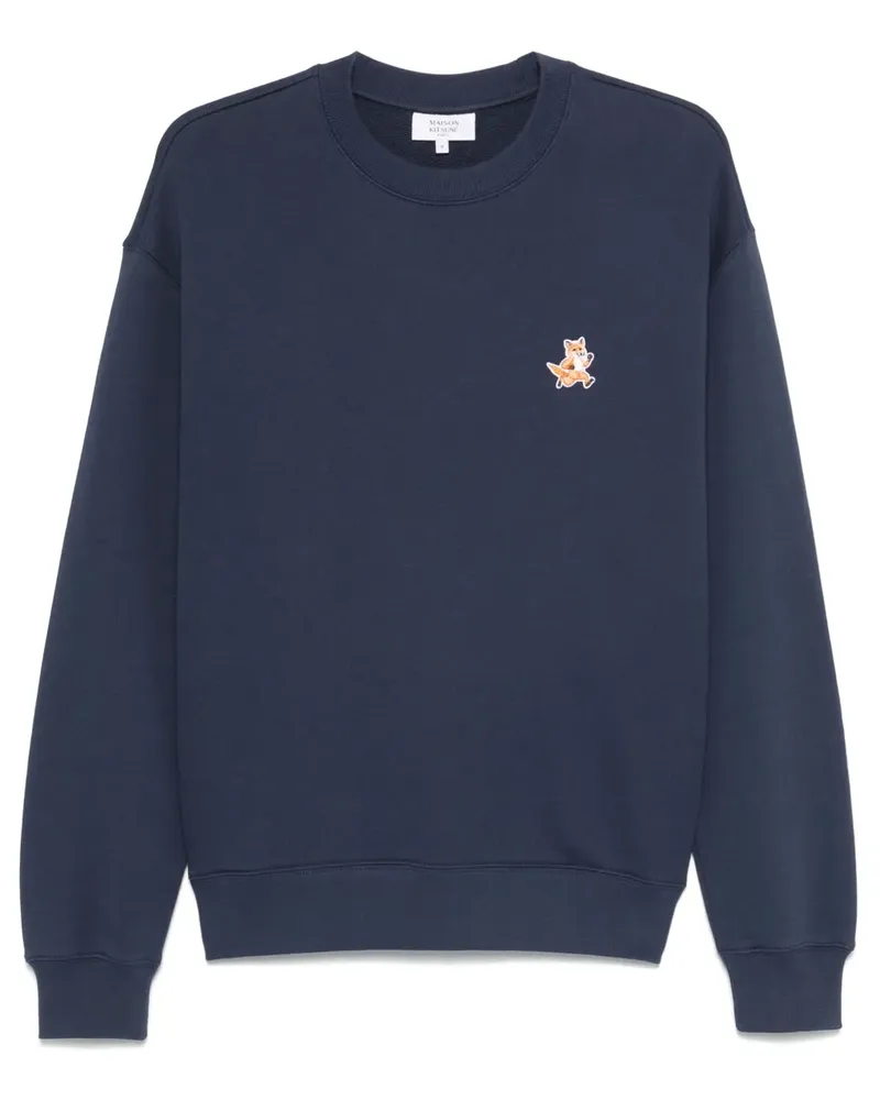 Kitsuné Sweatshirt mit Speedy Fox-Patch - Blau Blau