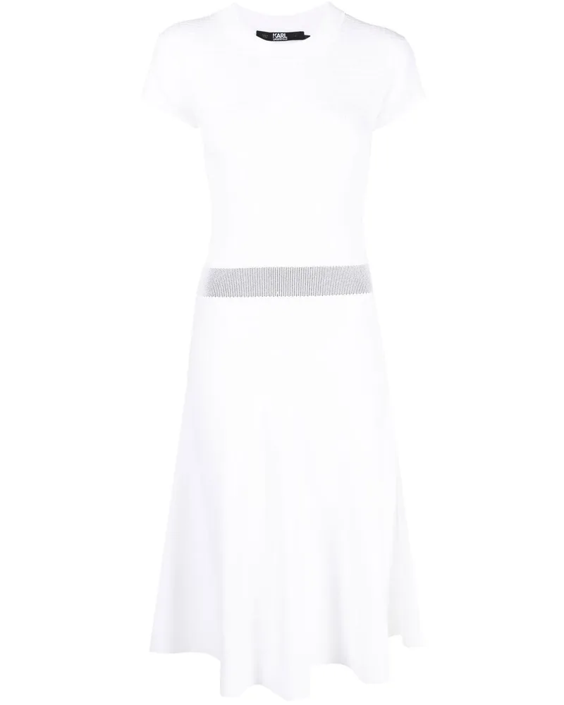 Karl Lagerfeld Kleid mit kurzen Ärmeln - Weiß Weiß
