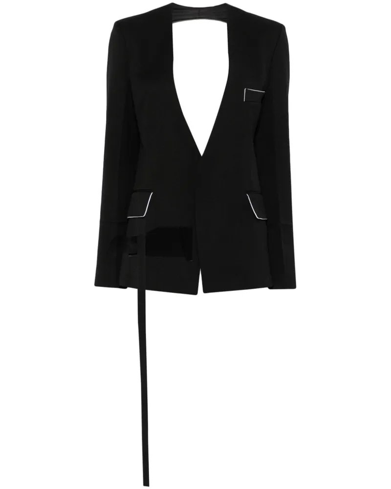 Victoria Beckham Shrunken Jacke ohne Kragen - Schwarz Schwarz