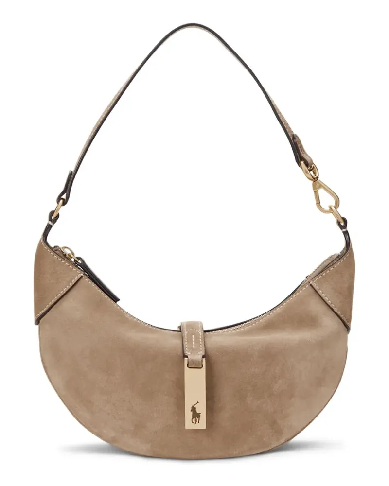 Ralph Lauren Mini Polo ID Schultertasche aus Wildleder - Rosa Rosa