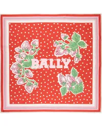 Bally Seidenschal mit Erdbeeren-Print Rot