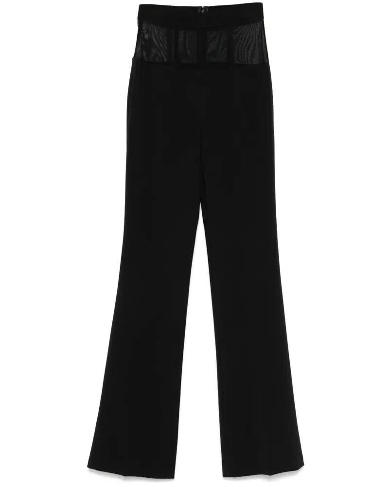 Elisabetta Franchi Hose aus Krepp mit Tülleinsatz - Schwarz Schwarz