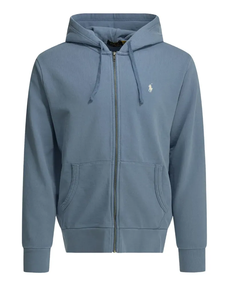 Ralph Lauren logo-embroidered zip-up hoodie - Blau Blau