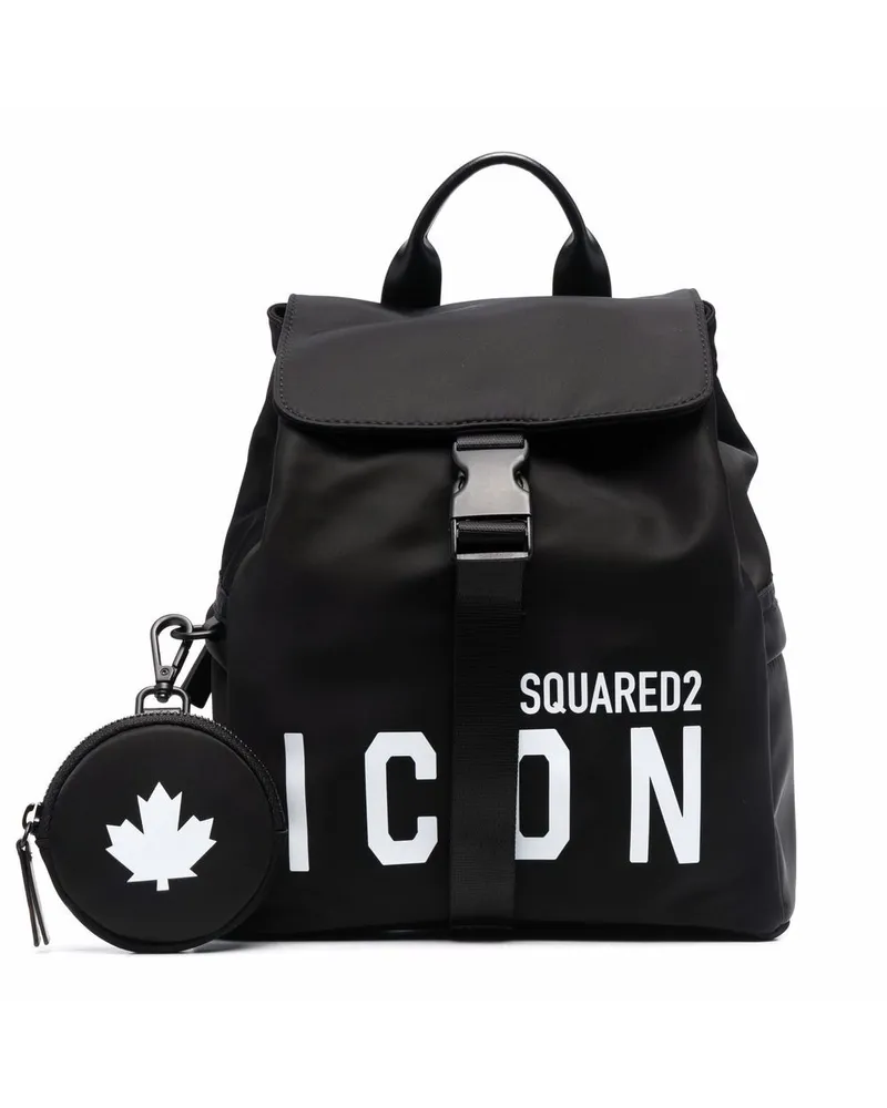Dsquared2 Rucksack mit Logo-Print - Schwarz Schwarz