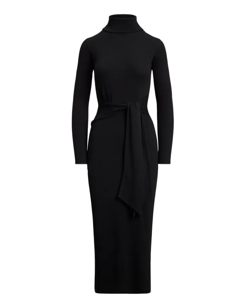 Ralph Lauren Midikleid mit Bindegürtel - Schwarz Schwarz