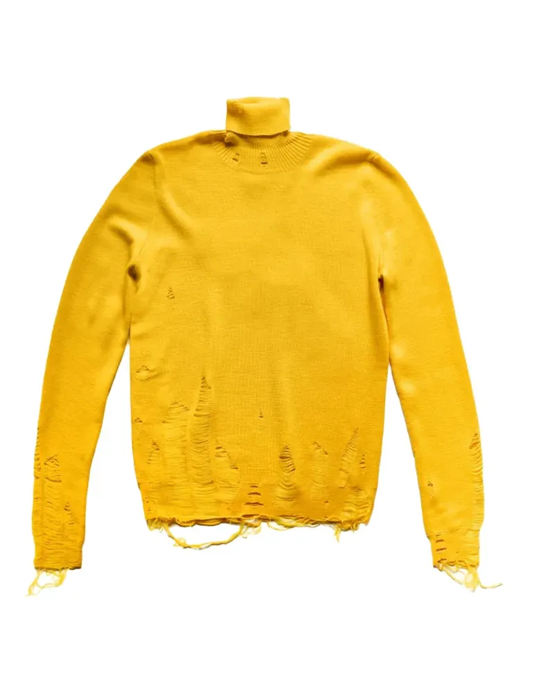 Maison Margiela Rollkragenpullover im Distressed-Look - Gelb Gelb