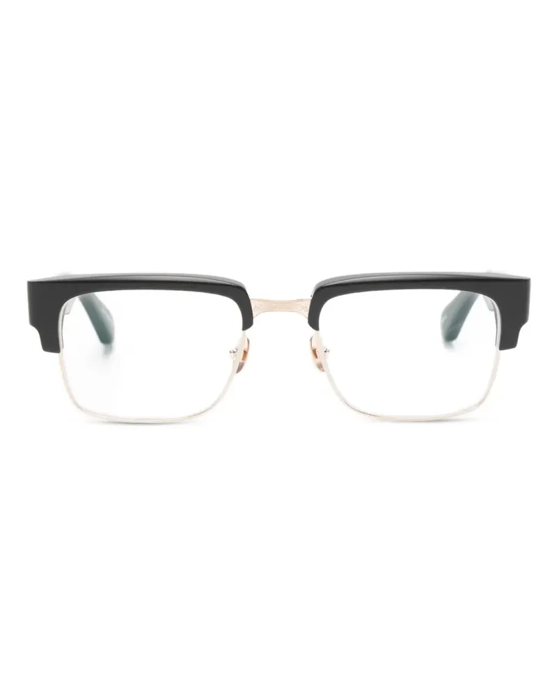 MATSUDA Brille mit Lochstickerei - Schwarz Schwarz