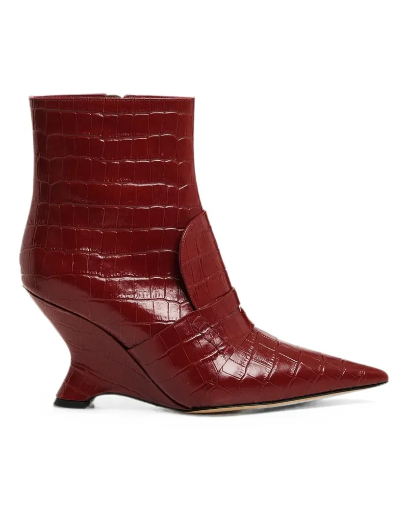 Essentiel Stiefeletten mit Kroko-Effekt - Rot Rot