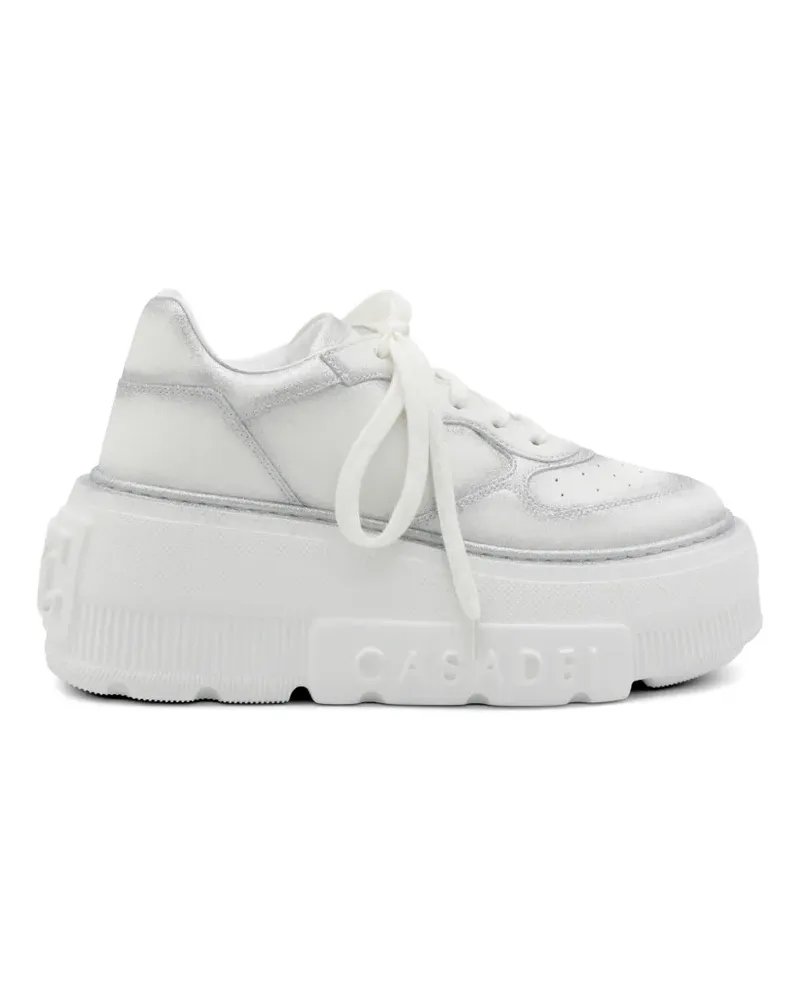Casadei glitter-effect platform sneakers - Weiß Weiß