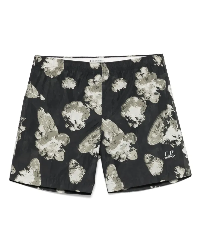 C.P. Company Badeshorts mit Blumen-Print - Schwarz Schwarz