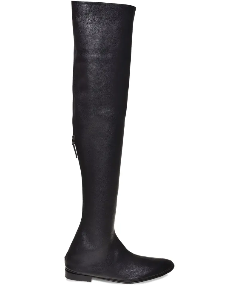 Alberta Ferretti Flache Overknee-Stiefel - Schwarz Schwarz