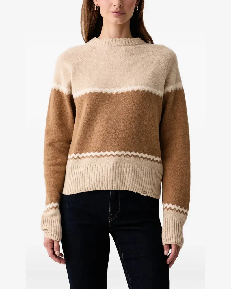 Colmar Pullover mit Raglanärmeln und Zickzackmuster - Braun Braun