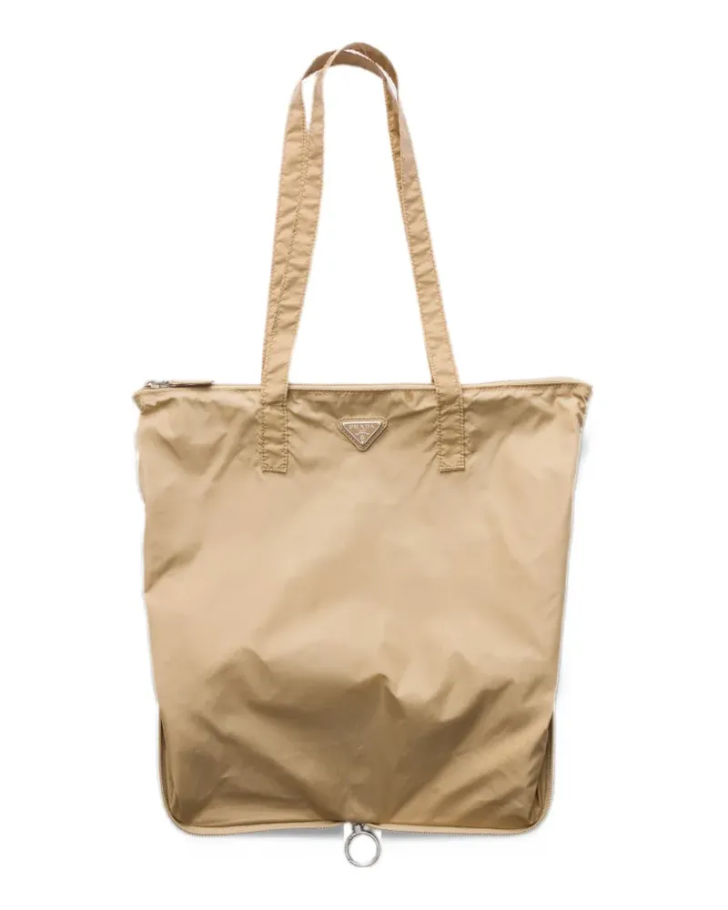 Prada Anhänger aus Saffiano-Leder mit Tragetasche aus Re-Nylon - Nude Nude