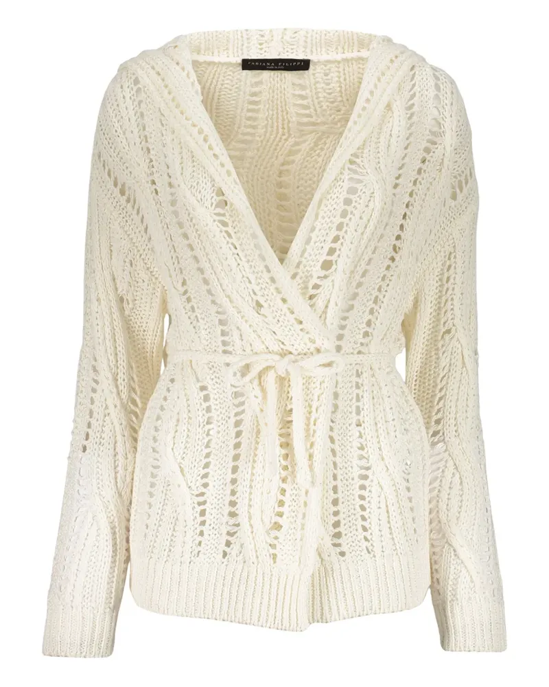 Fabiana Filippi Cardigan mit Lochstrickmuster - Weiß Weiß