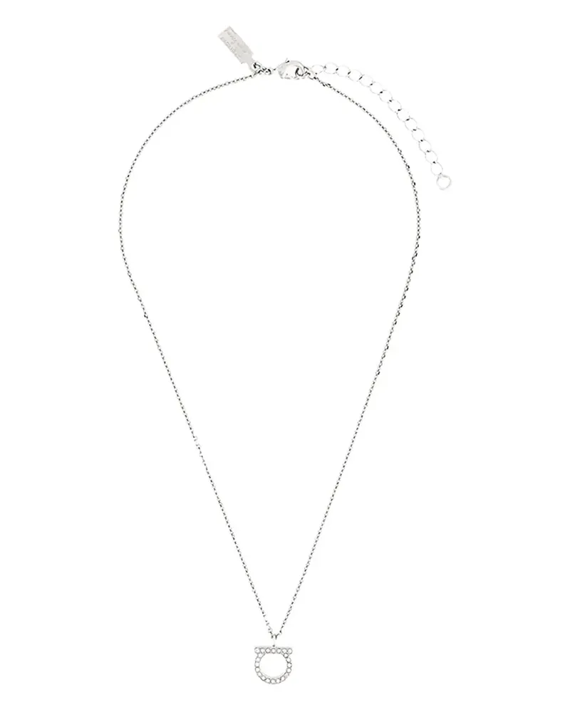 Ferragamo Gancini-pendant crystal-embellished necklace - Silber Silber