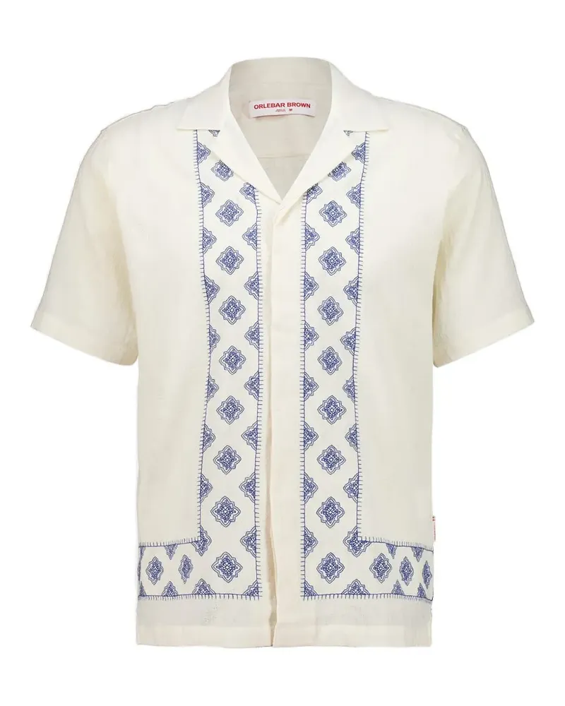 Orlebar Brown Carnival-embroidery relaxed-fit shirt - Nude Nude