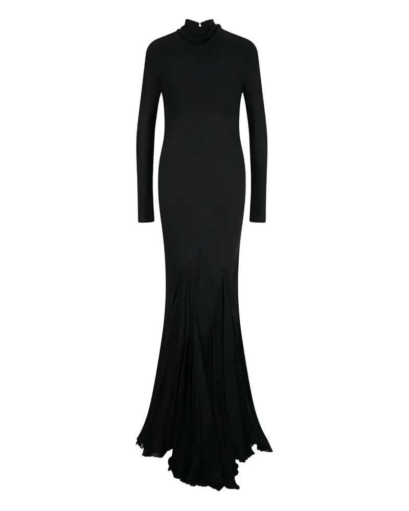 KHAITE pleated open-back silk dress - Schwarz Schwarz