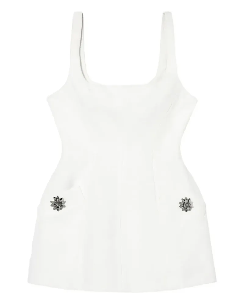 Blumarine Minikleid mit verzierter Tasche - Weiß Weiß