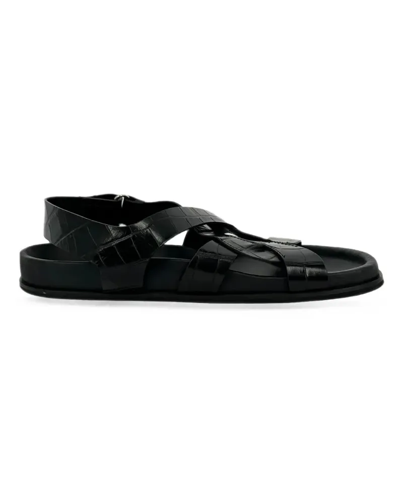 Totême croc-effect slingback sandals - Schwarz Schwarz
