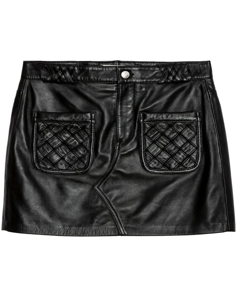 Zadig & Voltaire Joana Minirock aus Leder - Schwarz Schwarz