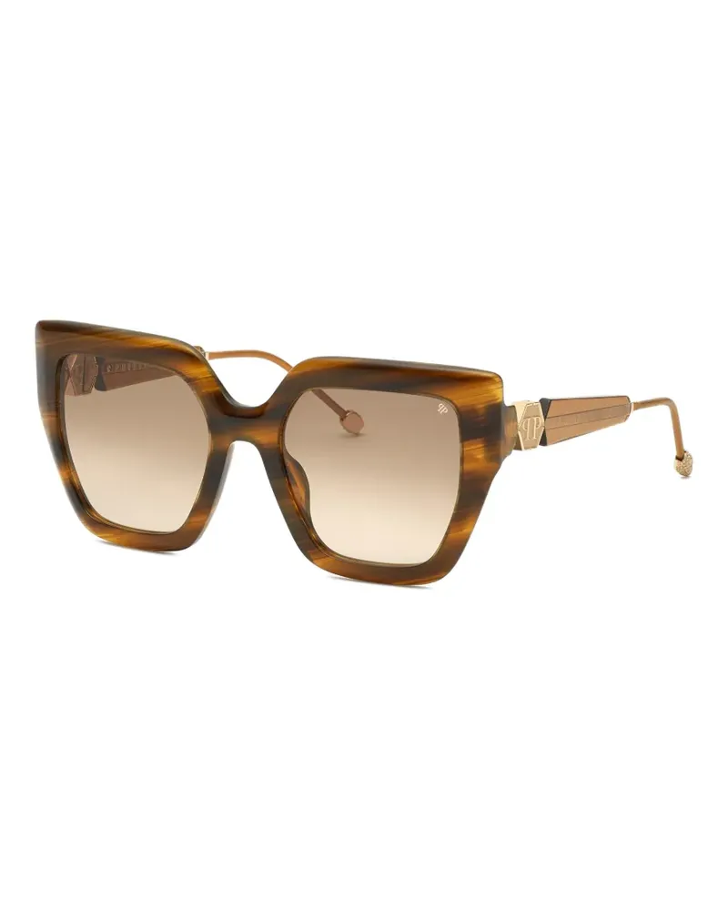 Philipp Plein logo-detail sunglasses - Braun Braun