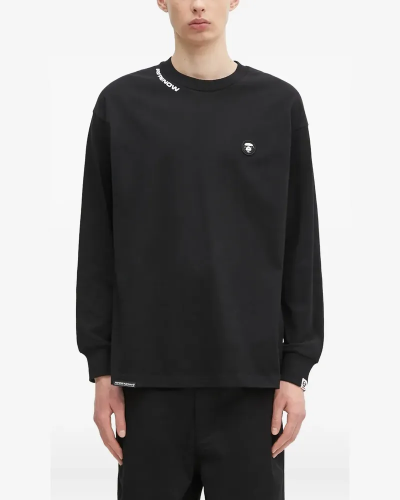 BAPE Langarmshirt mit Logo - Schwarz Schwarz