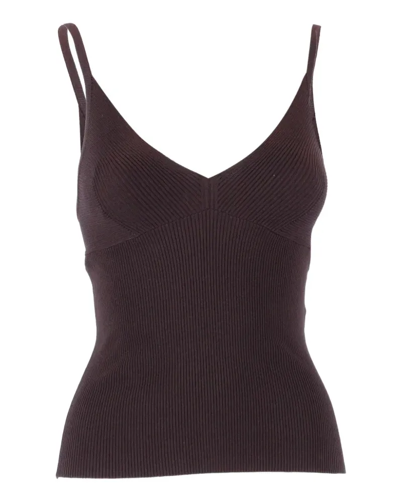 P.A.R.O.S.H. P.A.R.O H. Oberteil mit V-Ausschnitt - Braun Braun