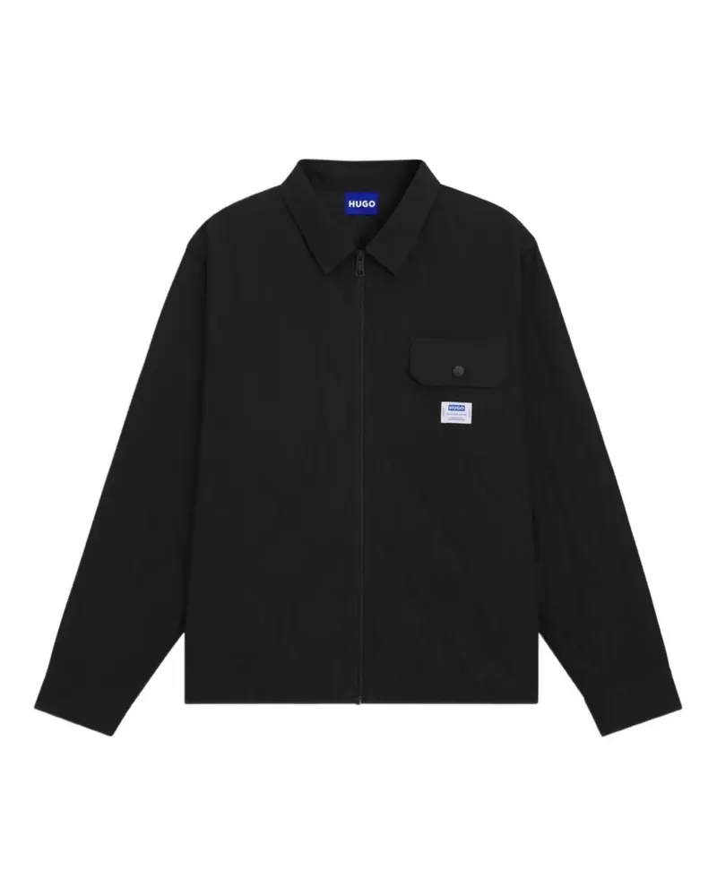 HUGO BOSS Hemdjacke mit aufgesetzter Tasche - Schwarz Schwarz