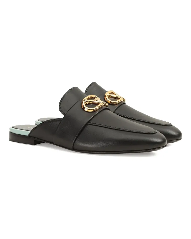 Sergio Rossi Mules mit Logo-Schild - Schwarz Schwarz