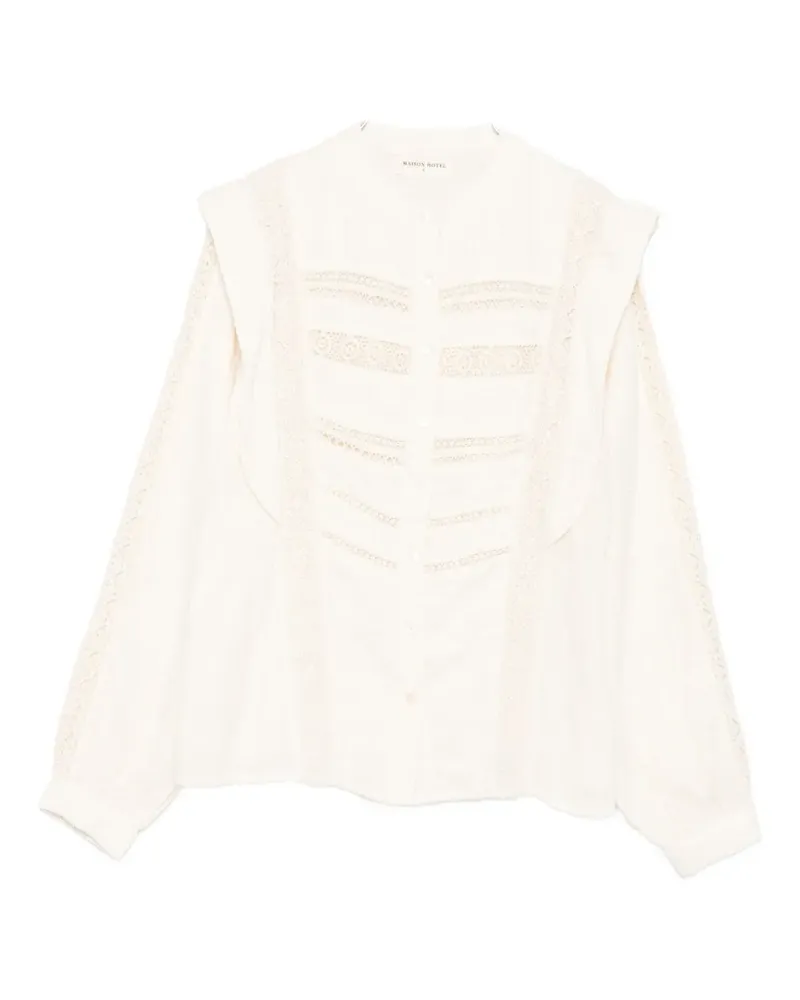 MAISON HOTEL lace-trimmed blouse - Nude Nude