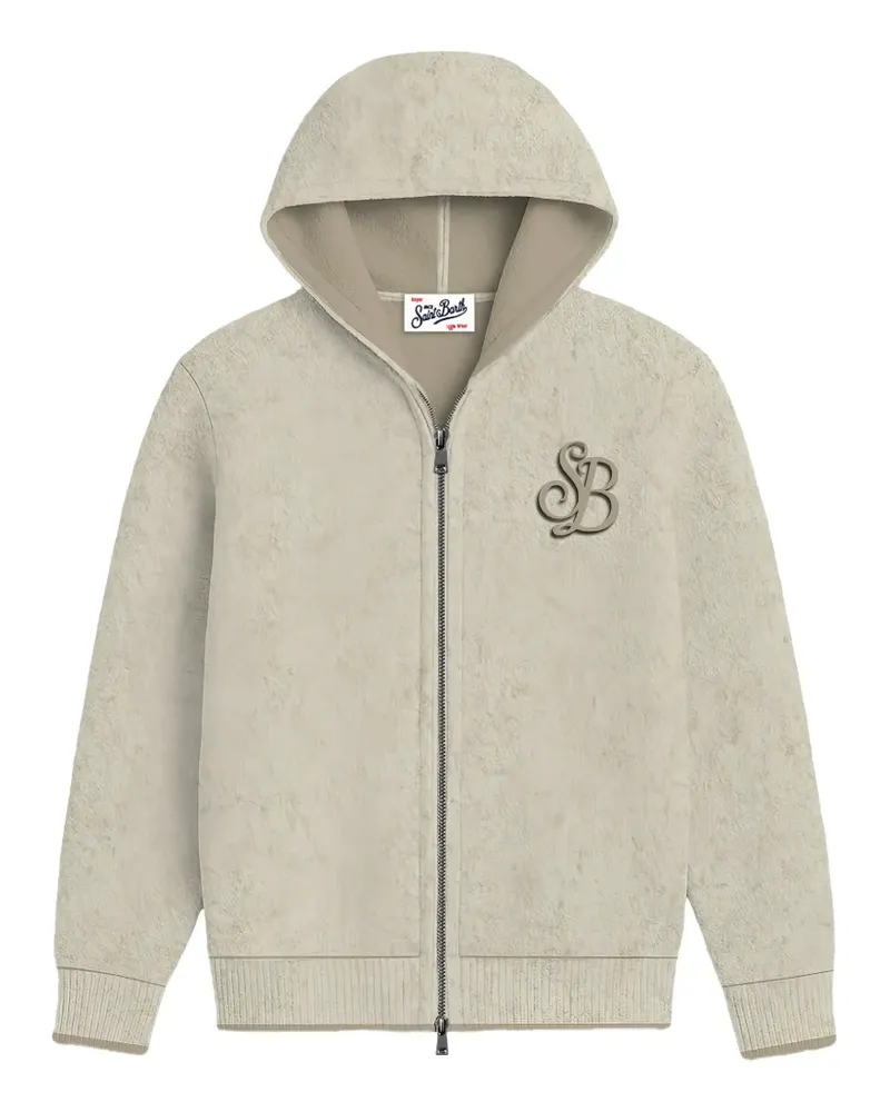 MC2 Saint Barth logo-patch zip-up hoodie - Nude Nude