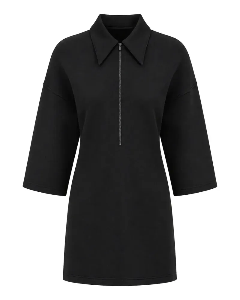 tibi zip-front bonded mini dress - Schwarz Schwarz