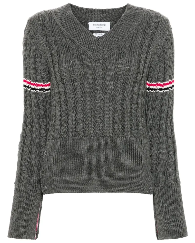 Thom Browne Pullover mit Zopfmuster - Grau Grau