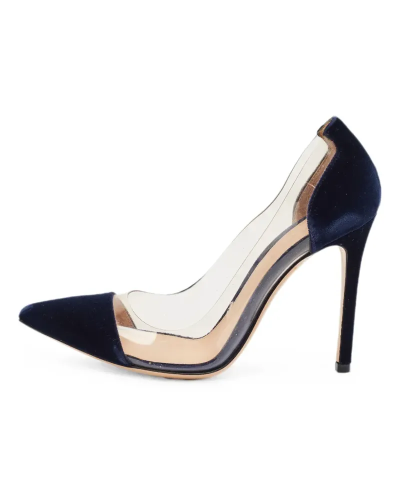 Gianvito Rossi Plexi velvet pumps - Weiß Weiß