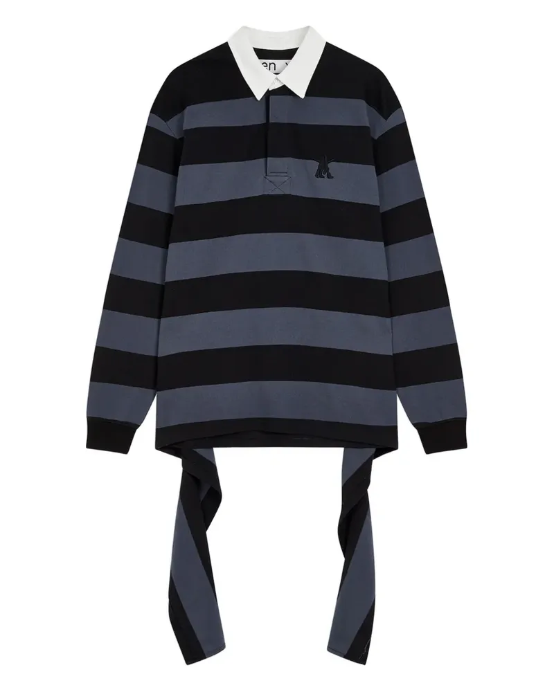 OPEN YY Gestreiftes Hemd mit asymmetrischem Saum - Grau Grau