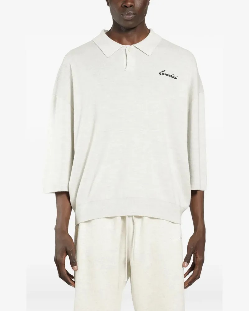 Fear of God Essentials logo-embroidered polo shirt - Weiß Weiß
