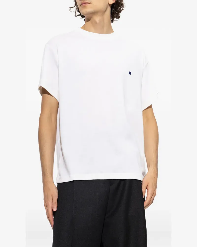 Jil Sander embroidered-dot T-shirt - Weiß Weiß