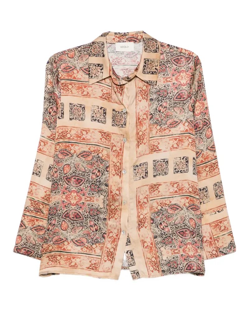 VICOLO paisley-pattern button-up shirt - Nude Nude