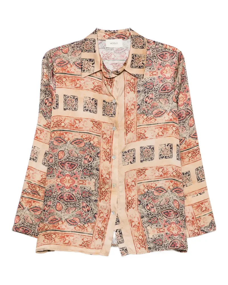 VICOLO paisley-pattern button-up shirt - Nude Nude