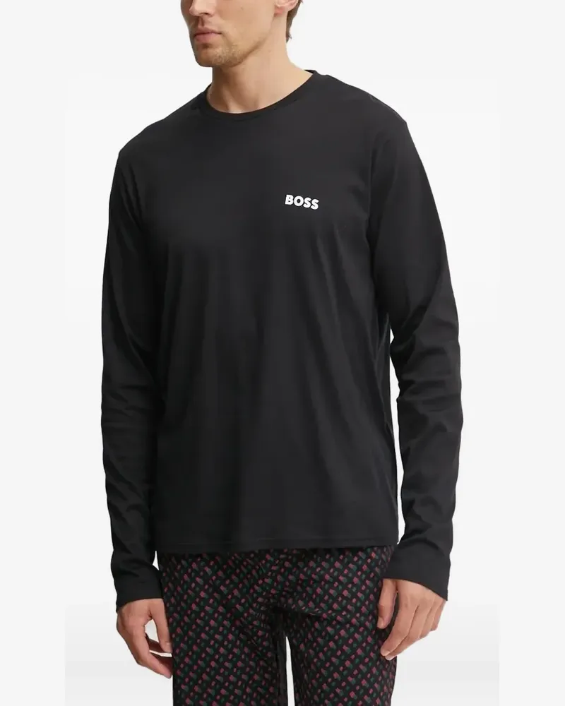 HUGO BOSS Pyjama mit geometrischem Print - Schwarz Schwarz