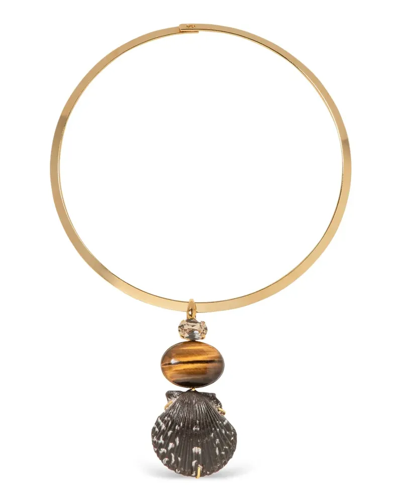 Jennifer Behr Naia shell-pendant necklace - Gold Gold