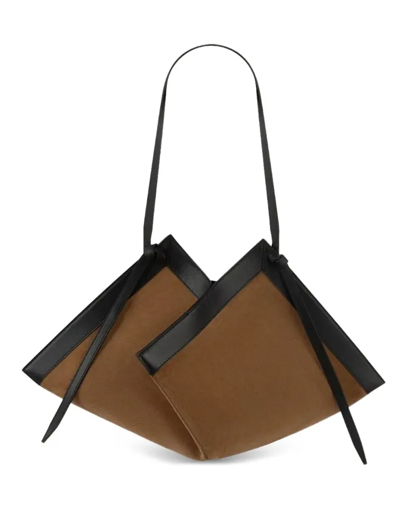 YUZEFI large Wonton leather tote bag - Braun Braun