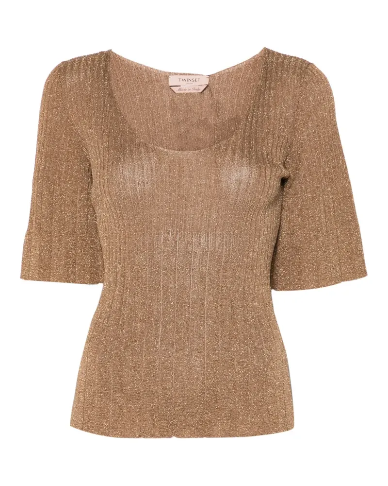 Twin-Set Oberteil aus Lurex - Braun Braun