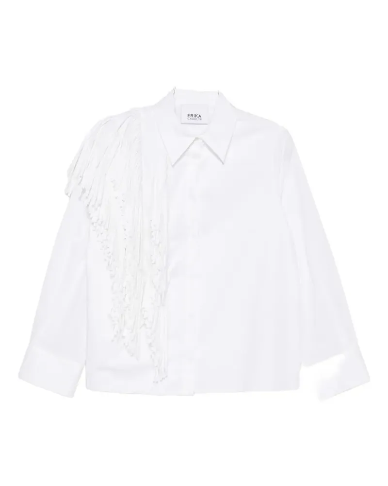 Erika Cavallini fringe-trimmed shirt - Weiß Weiß