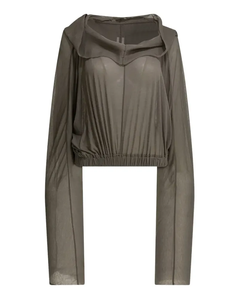 Rick Owens hooded long-sleeve top - Grau Grau