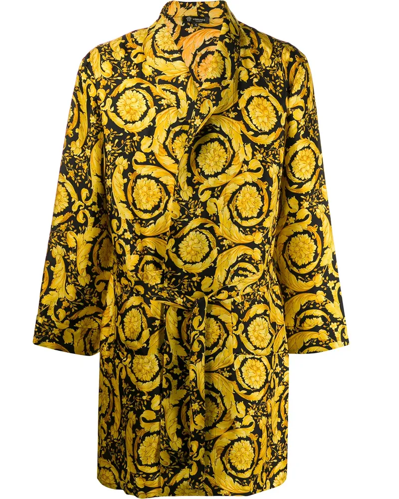 Versace Morgenmantel mit "Barocco"-Print - Gelb Gelb