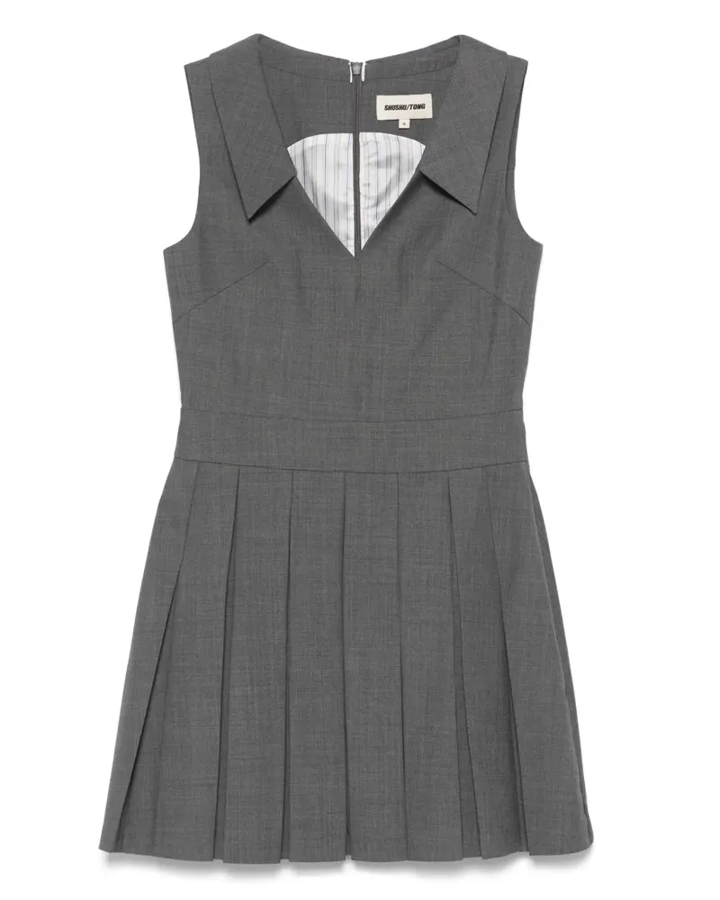 SHUSHU/TONG Plissiertes Minikleid - Grau Grau