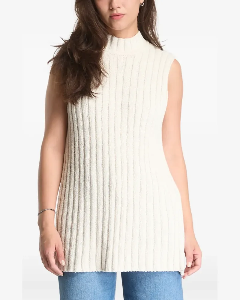 Samsøe & Samsøe Gerippter Sajasmin Pullover mit Cut-Out - Nude Nude